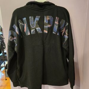 Victoria's Secret PINK Quarter Zip Sweatshirt W/ Marble Lettering
